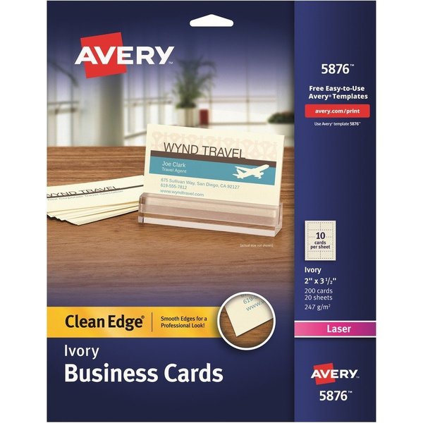 Avery Card, Businss, Lsr, Ivry, 200Ct 200PK AVE5876